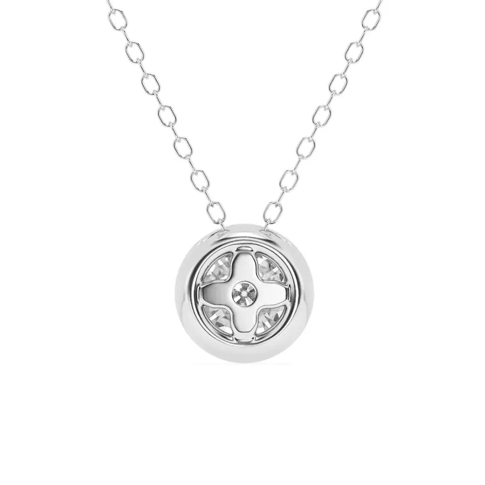 1 CT. Round Cut Moissanite Bezel-Set Pendant Necklace