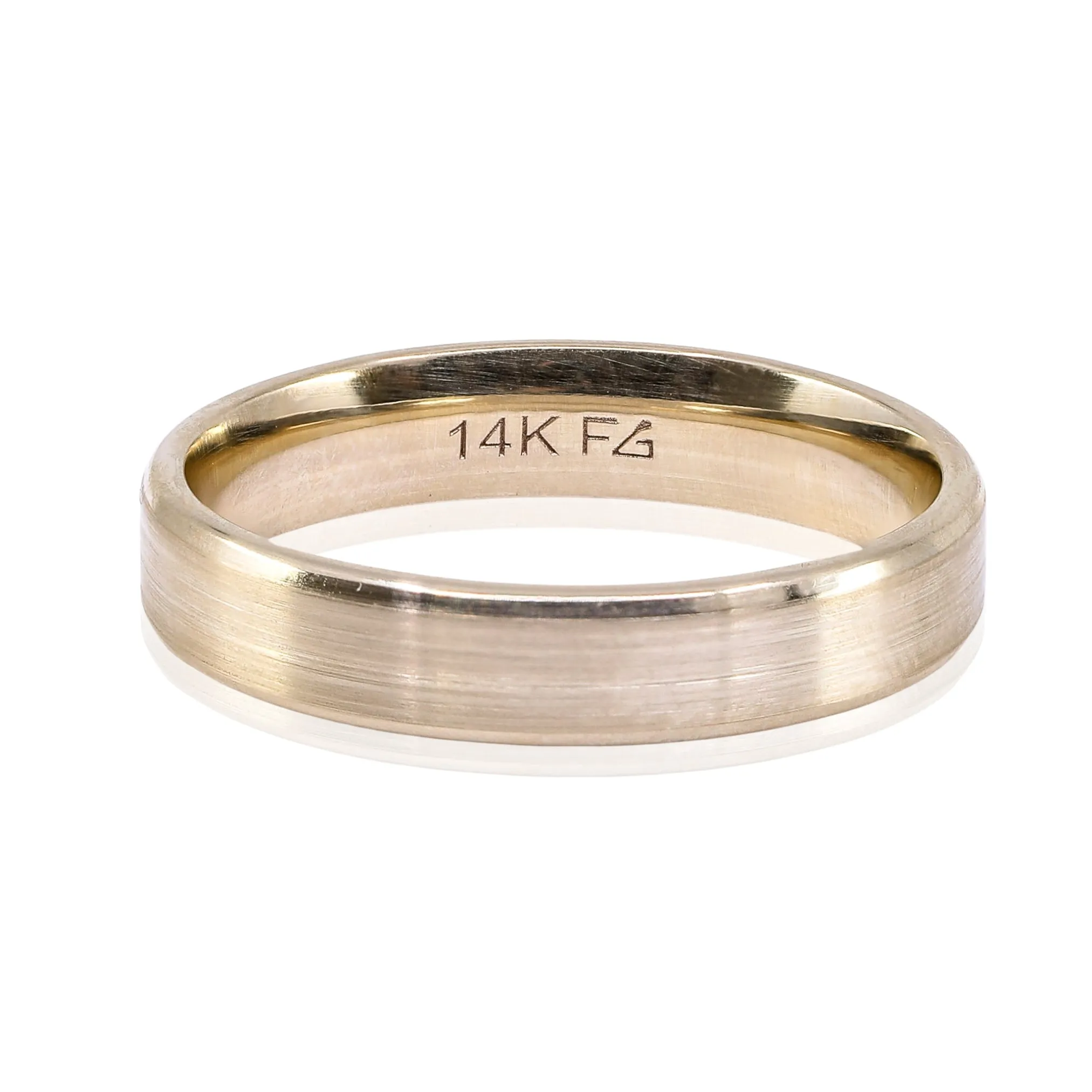 14K YELLOW GOLD BEVEL EDGE WEDDING BAND