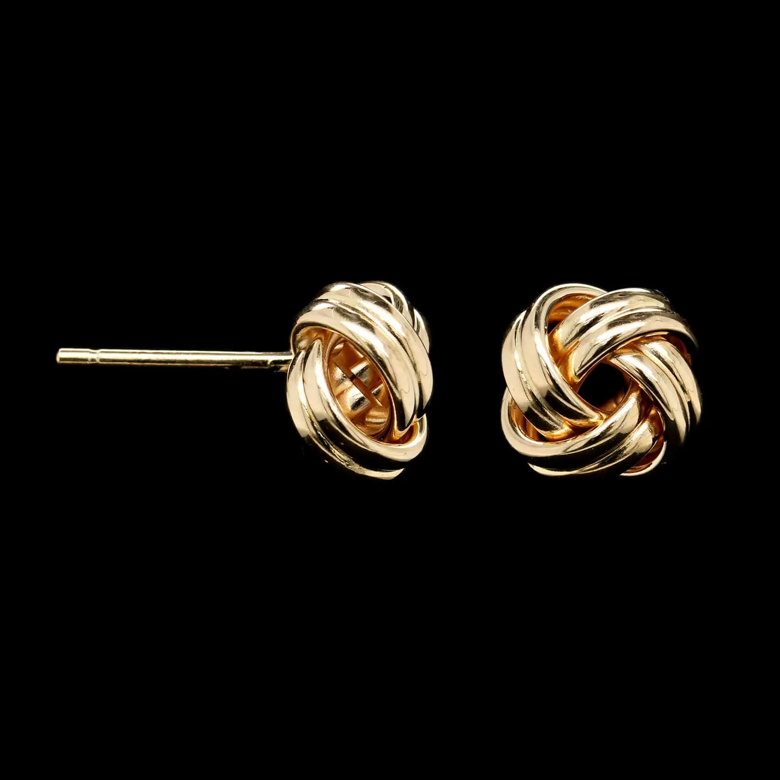 14K Yellow Gold Estate Knot Stud Earrings