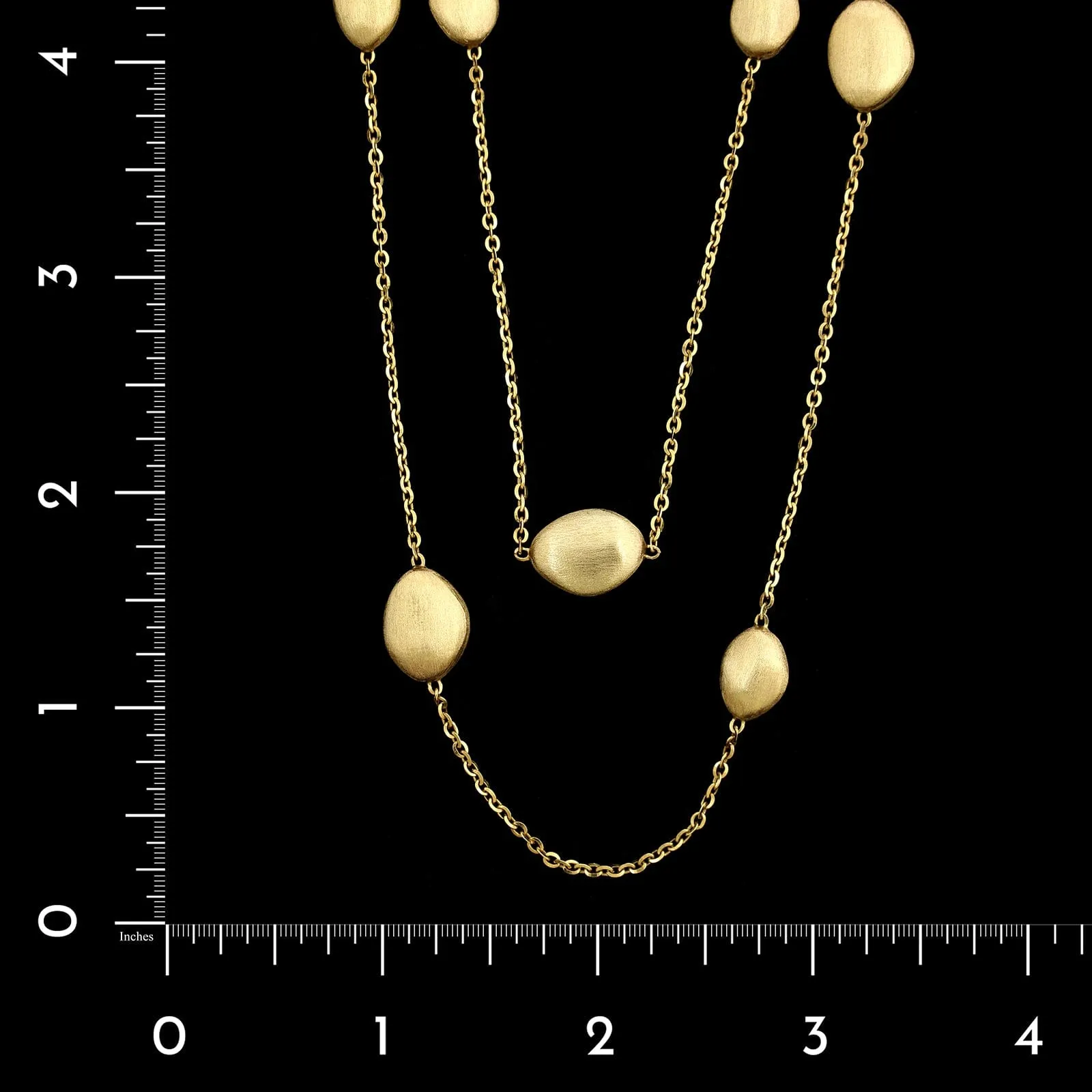 14K Yellow Gold Estate Textured Bead Necklace