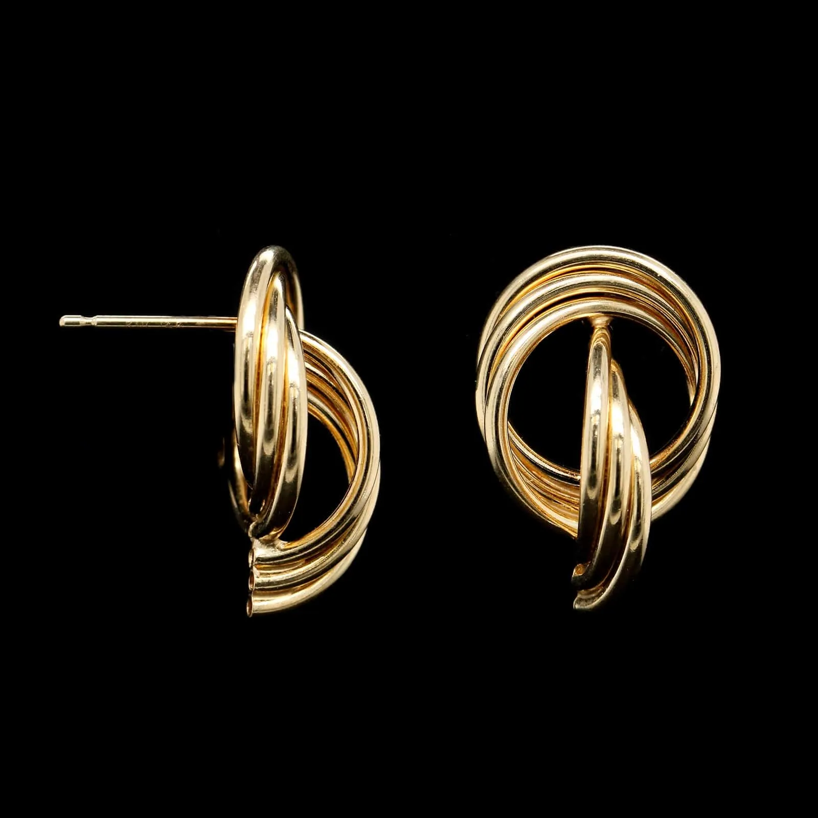 14K Yellow Gold Estate Triple Hoop Earrings