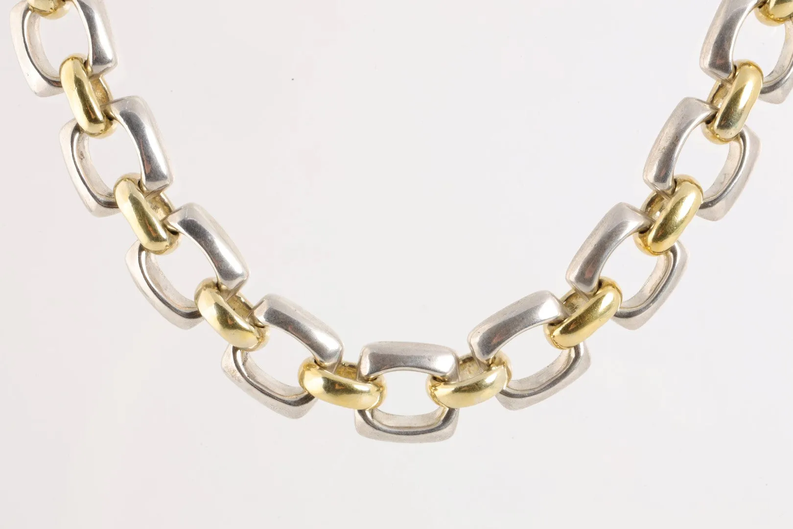 18.5" 925 Silver & 14k Yellow Gold Chain Necklace (130.45g.)