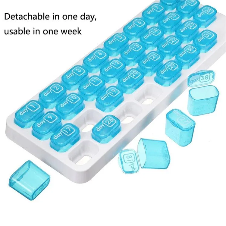 31-Compartment Portable Pill Organizer with Keyboard Design