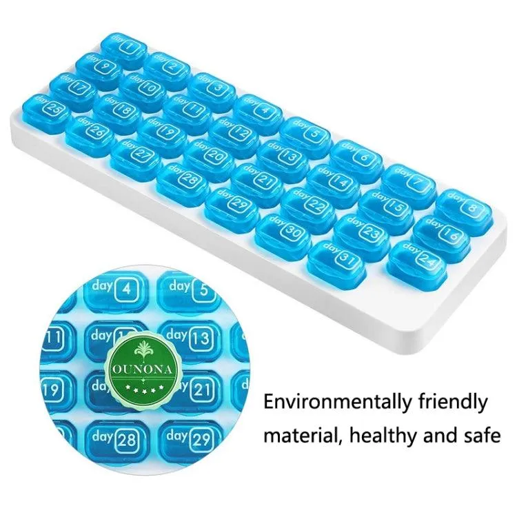 31-Compartment Portable Pill Organizer with Keyboard Design