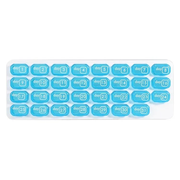 31-Compartment Portable Pill Organizer with Keyboard Design