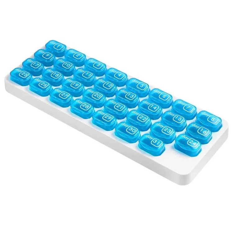 31-Compartment Portable Pill Organizer with Keyboard Design