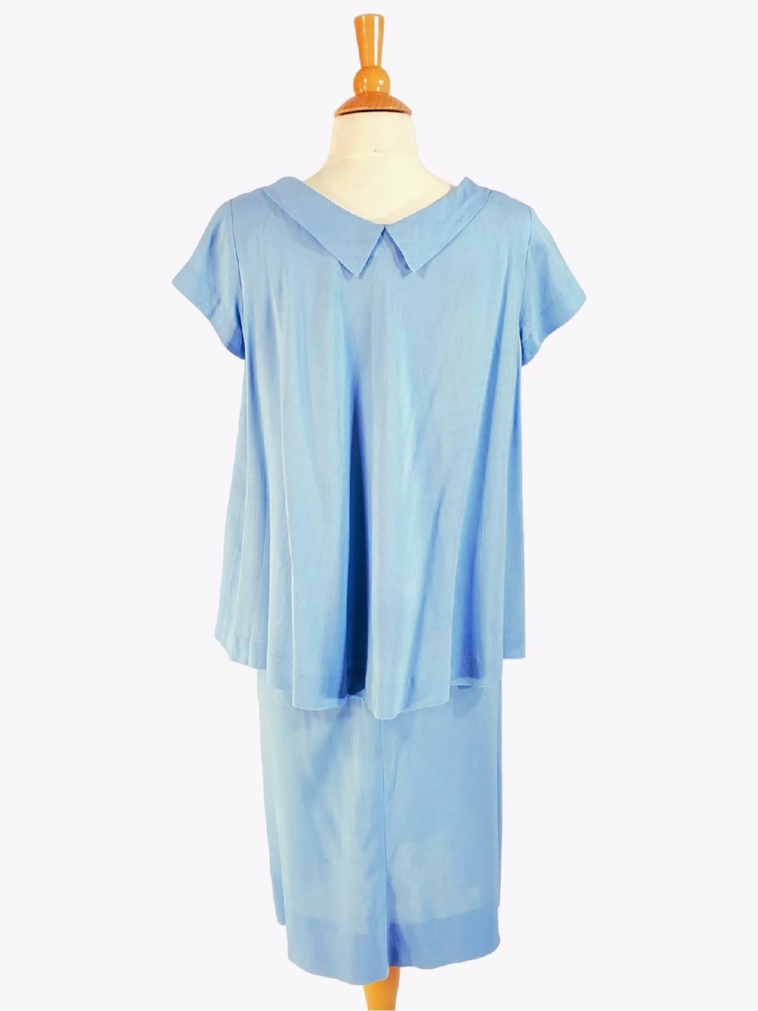 50s Maternity Set - Light Blue Top and Skirt - sm, med