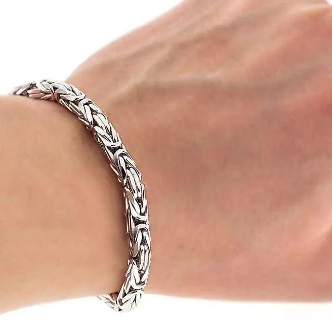 925 Sterling Silver Byzantine Bracelet