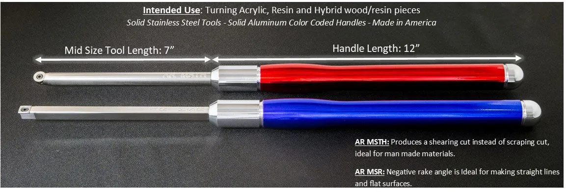 Acrylic Resin Roughing and Turning 2 Tool Set - Mid Size 19 Overall