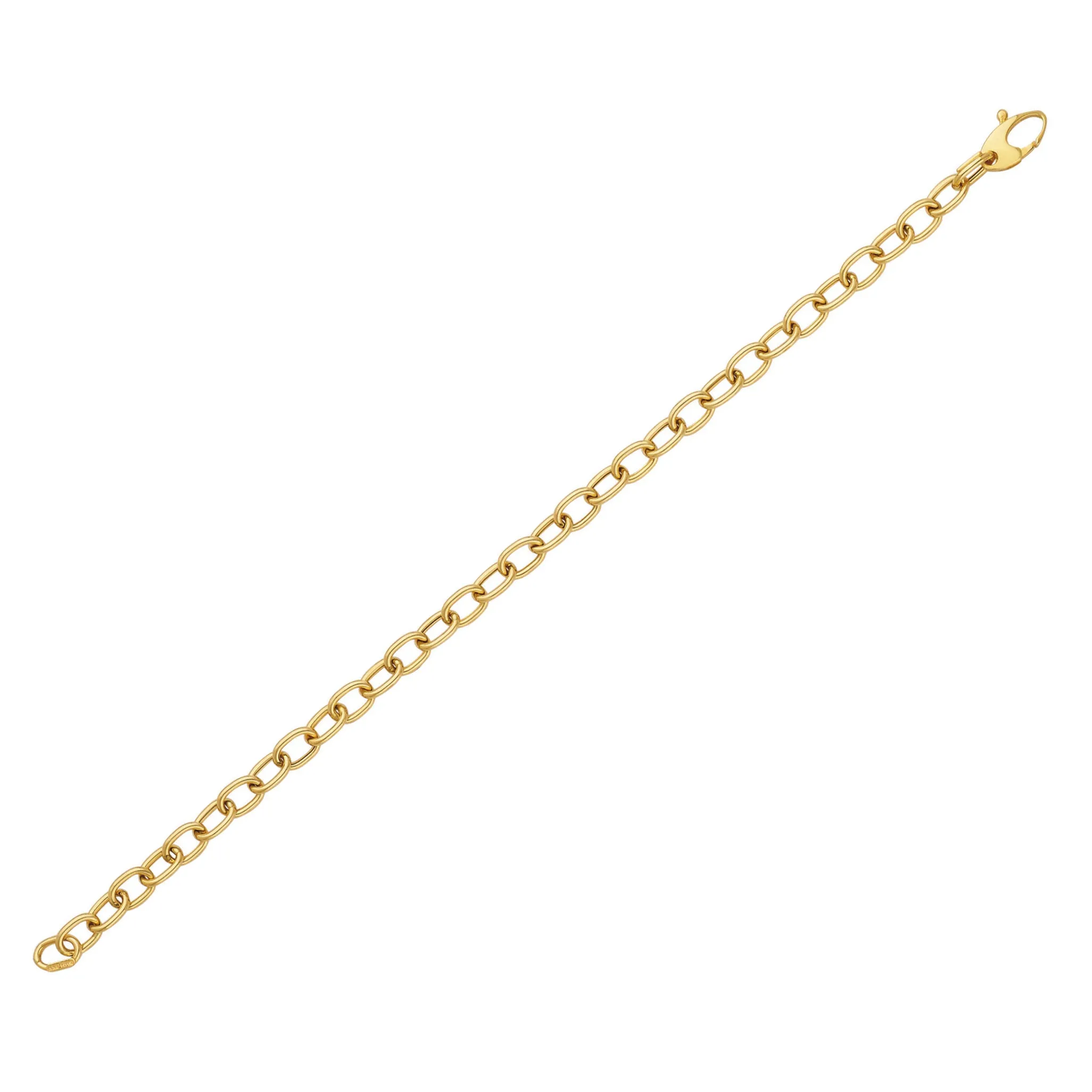 AFJ Gold Collection - Oval Link Chain Bracelet, Yellow Gold