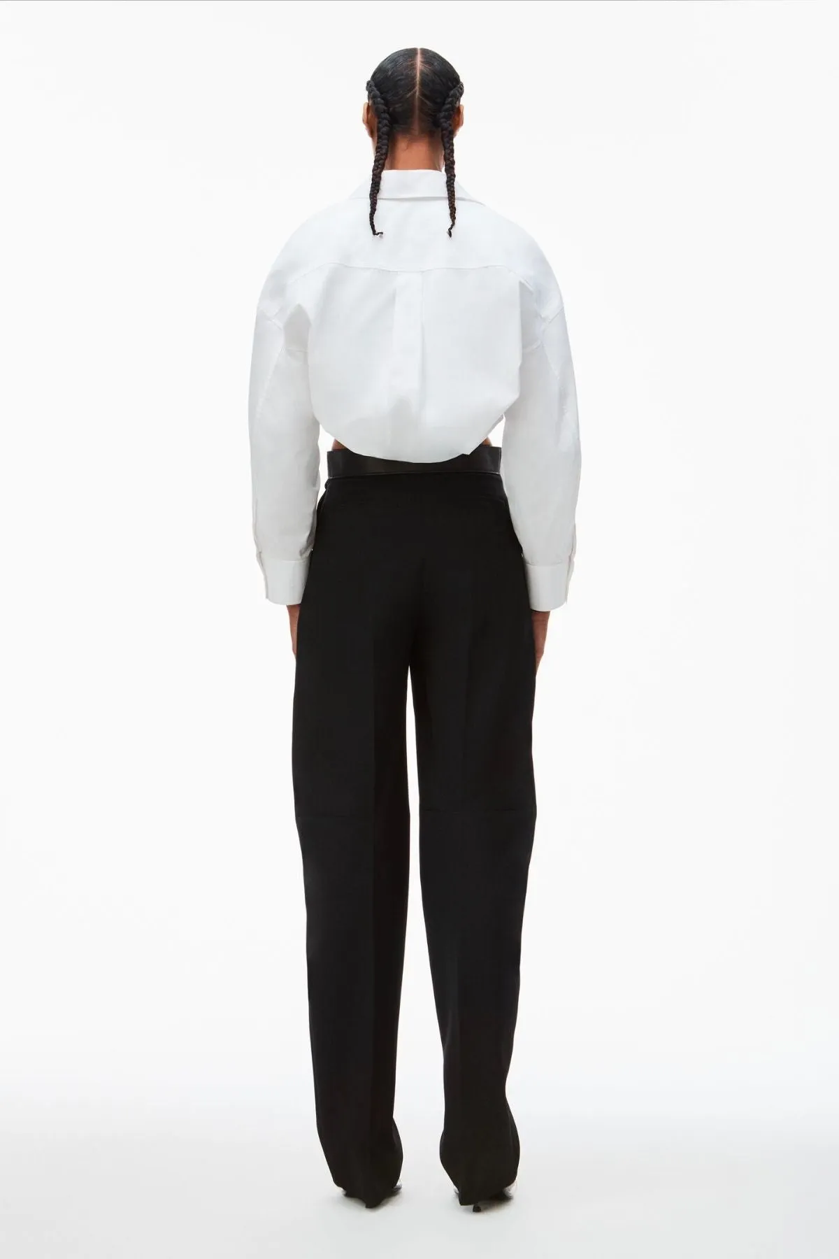 alexanderwang.t Double Layered Cropped Shirt - White