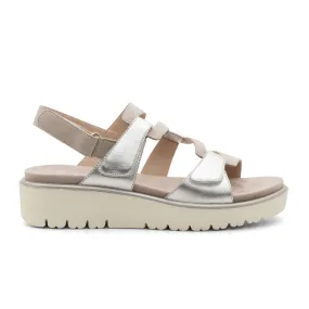 Ara Bayview Wedge Sandal (Women) - Platinum/Sand Metallic