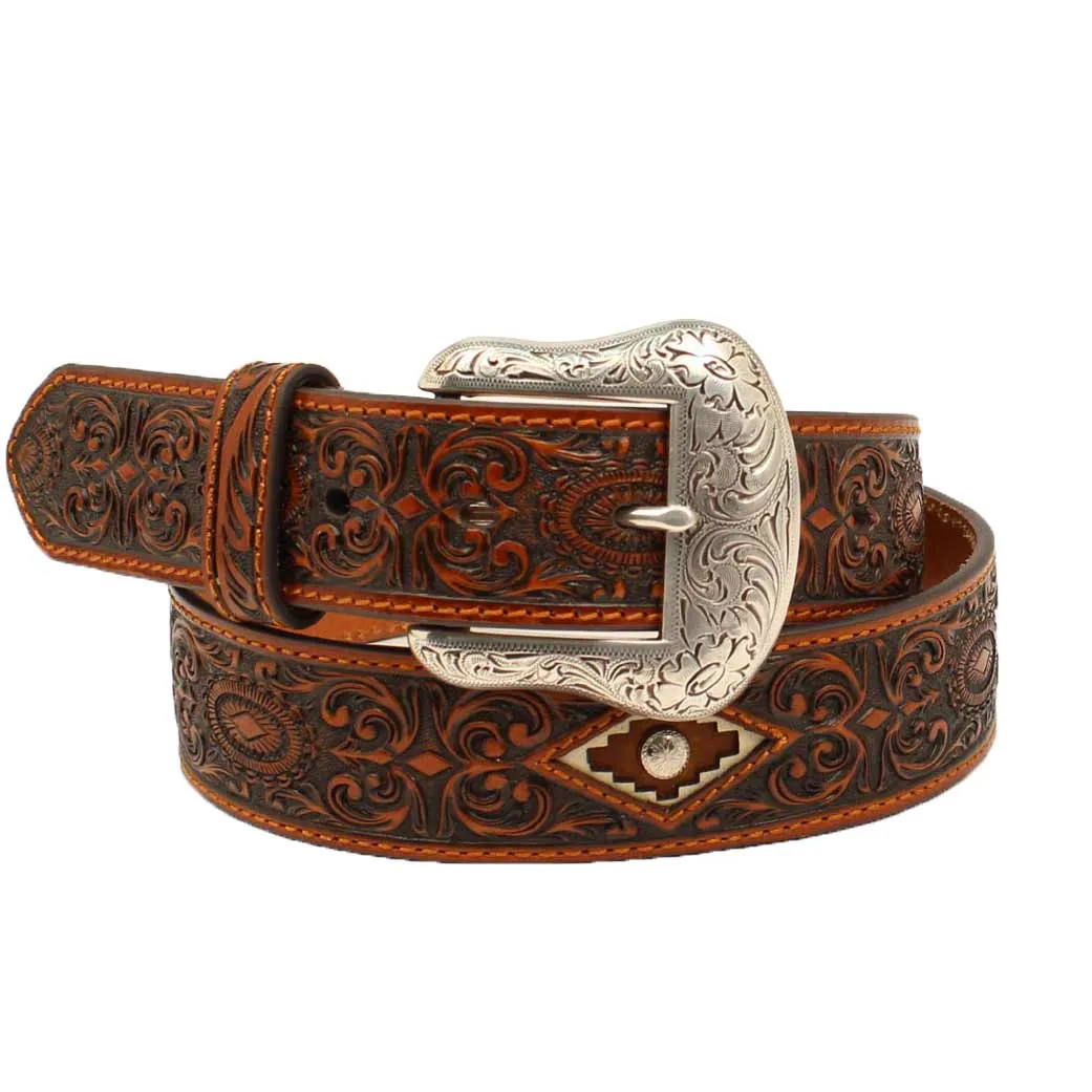 Ariat Men's Floral Tooled Leather Belt