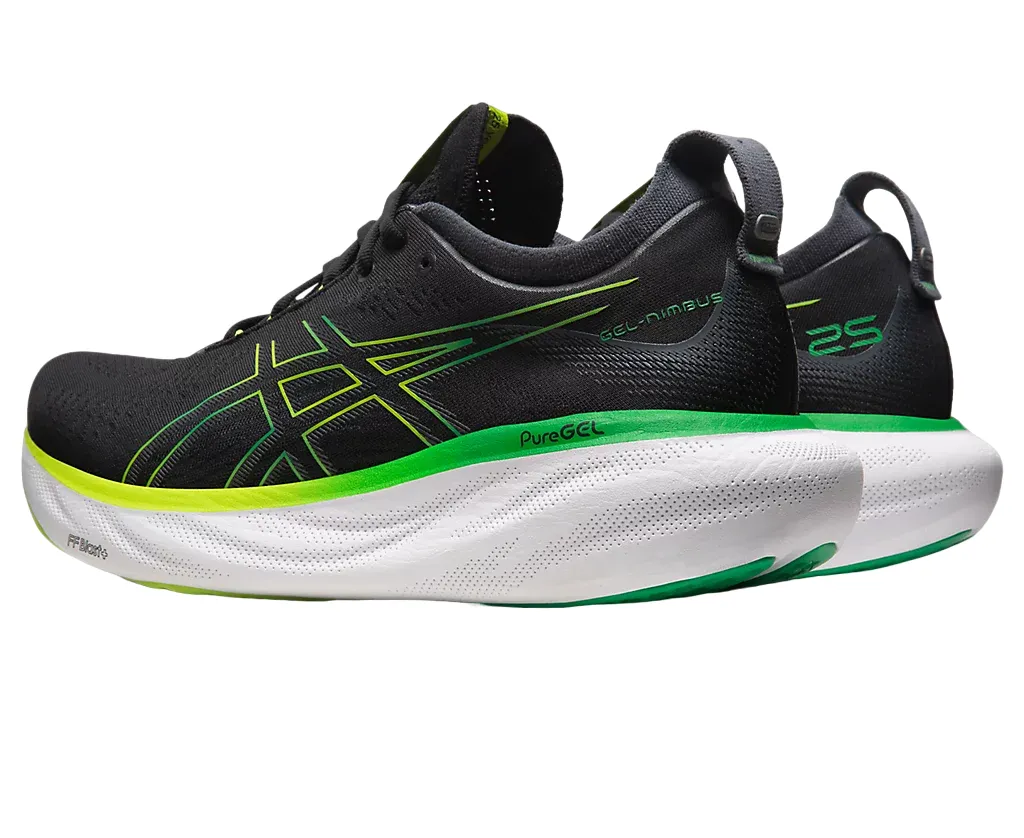 Asics men's running shoe maximum cushioning Gel Nimbus 25 1011B547 003 lemon black 