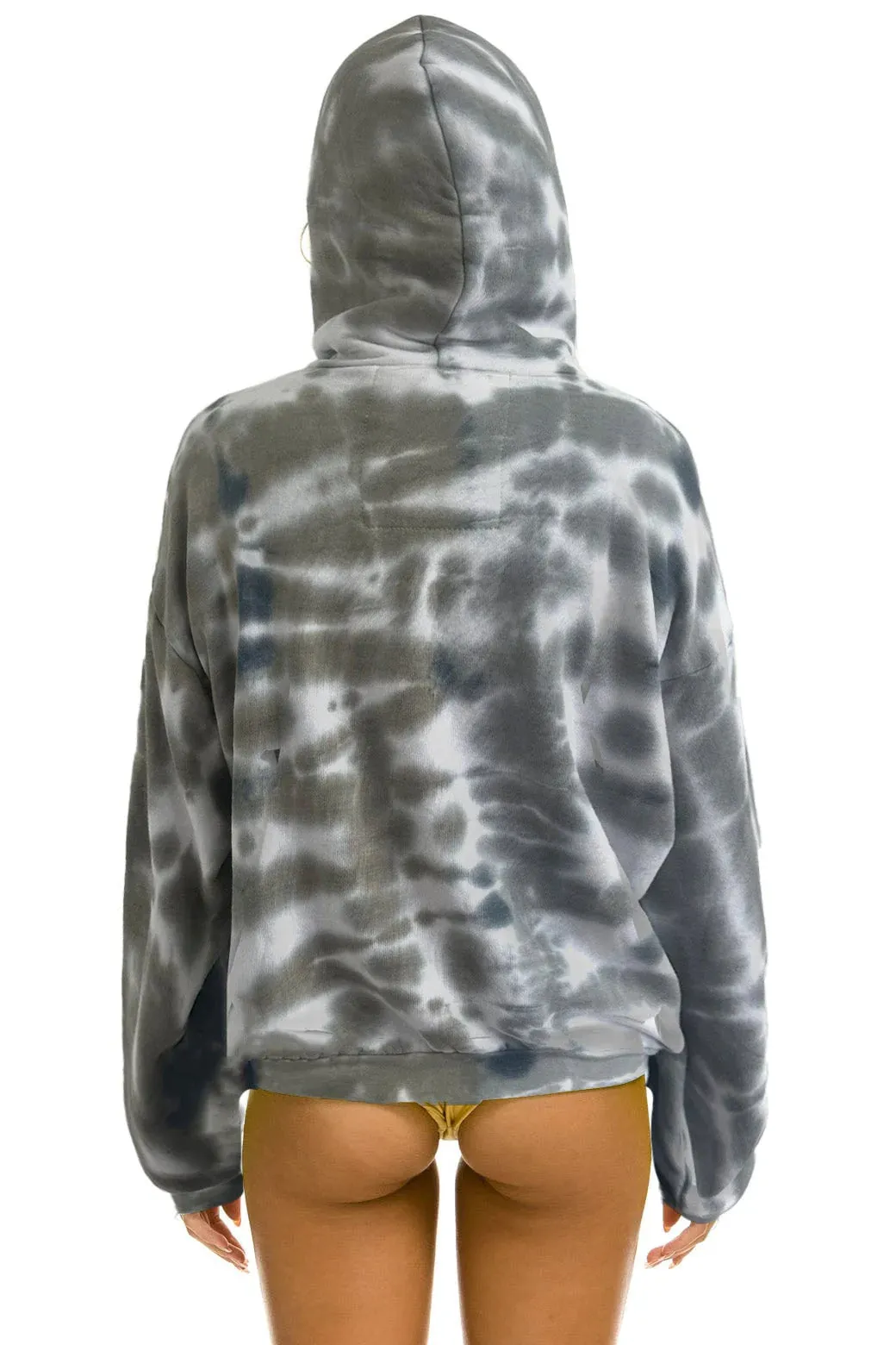 AVIATOR NATION HAND DYED PULLOVER HOODIE RELAXED - TIE DYE GREY // OLIVE