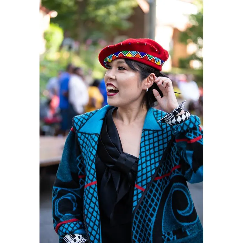 Beaded Beret Red