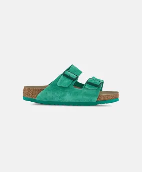 Birkenstock Arizona Suede Leather Bold Green Soft Footbed Sandals