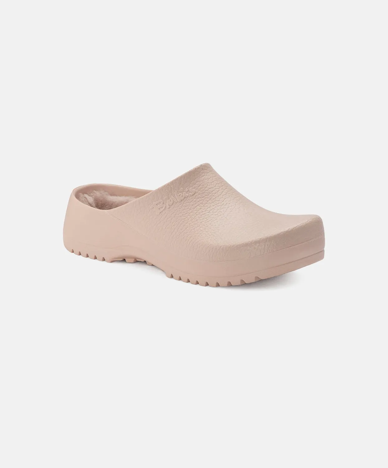 Birkenstock Super Birki PU/Shearling Light Rose Clogs