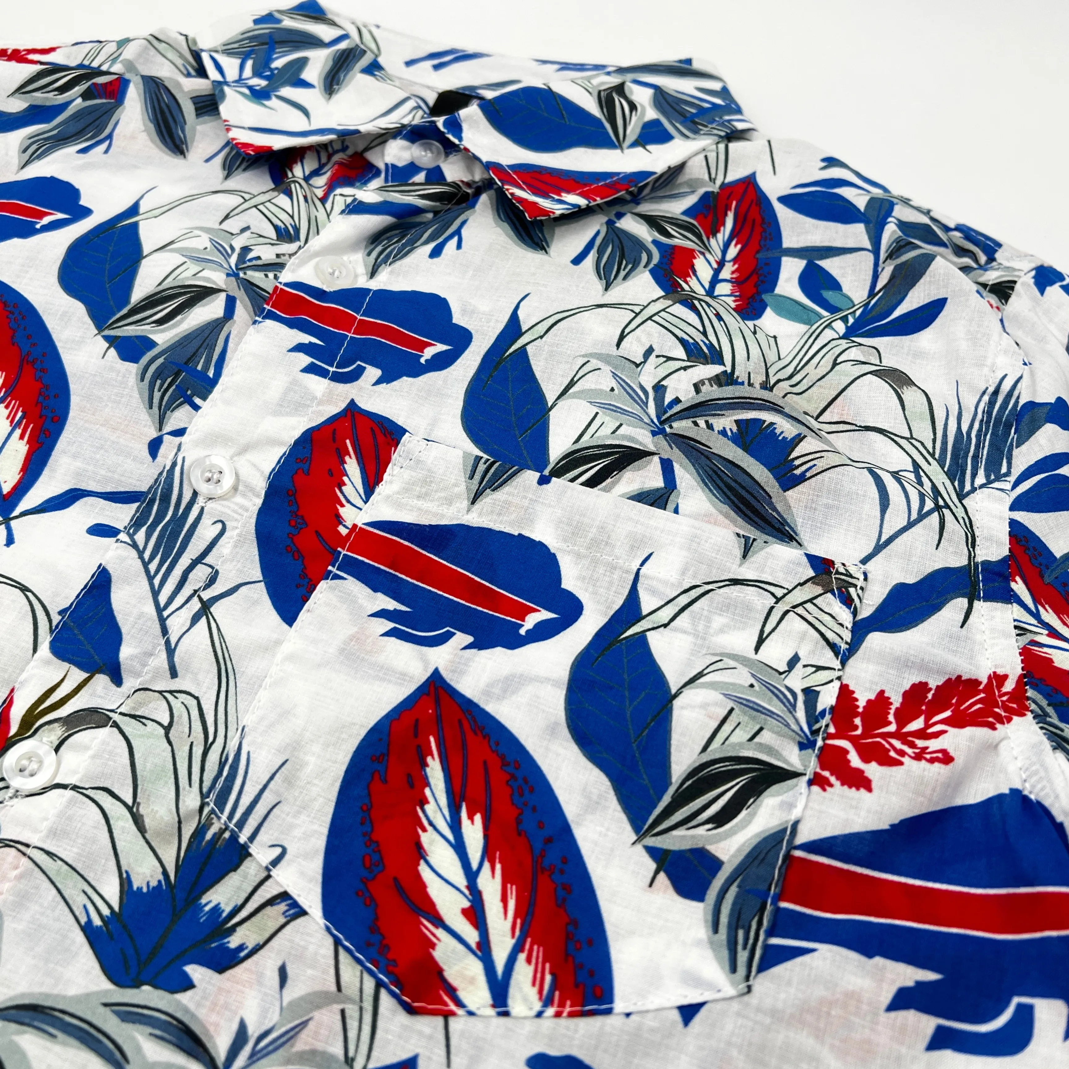 Buffalo Bills White Floral Button Up Shirt