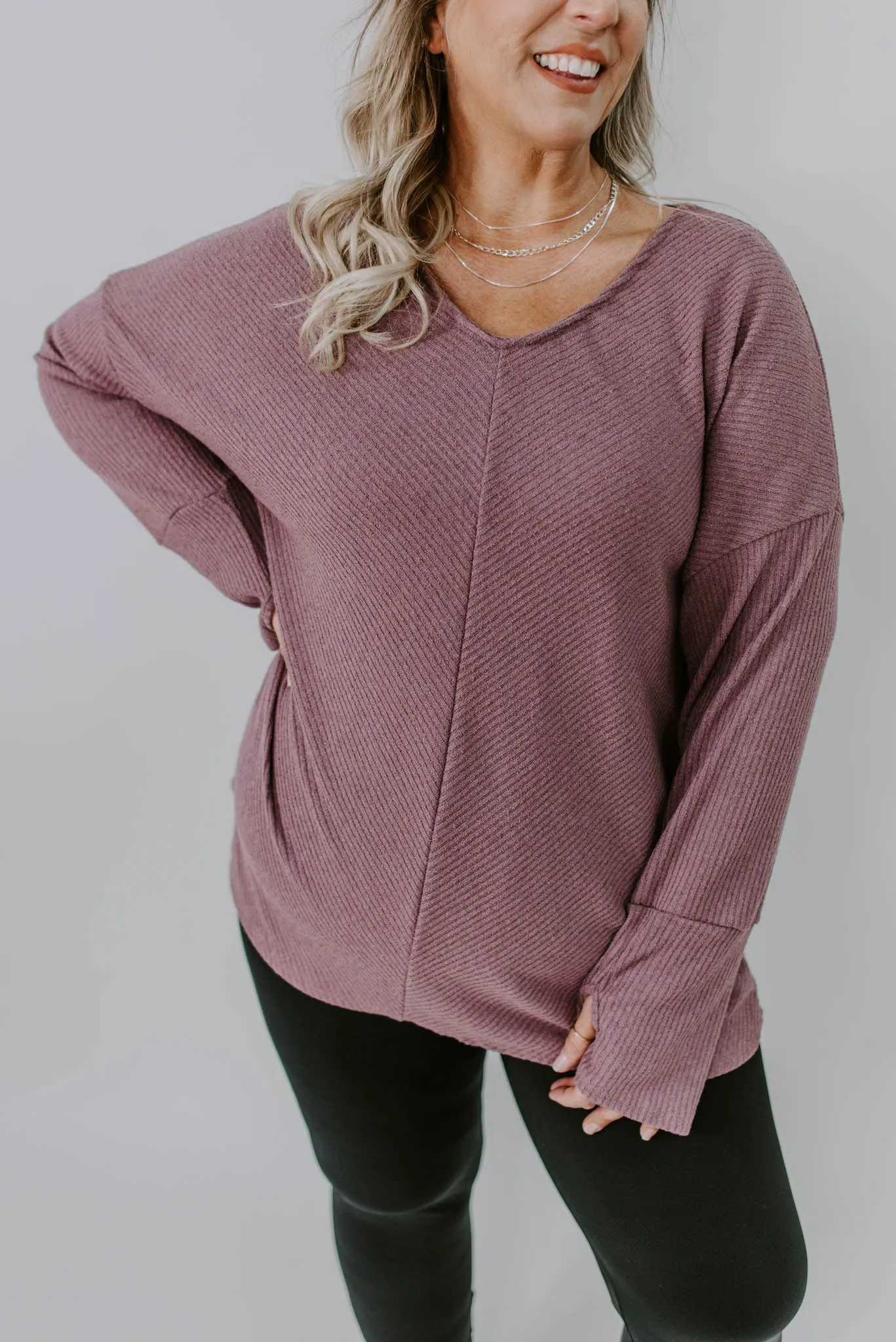 Cabin Cozy Curvy V-neck Top