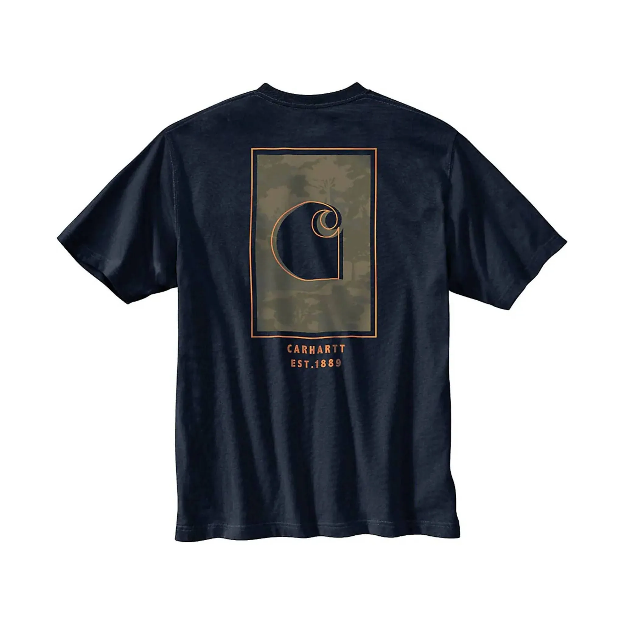 Carhartt Men's Loose Fit Heavyweight Short Sleeve Camo Graphic T Shirt - Navy