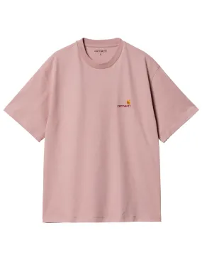 Carhartt Womens S/S American Script T-Shirt Glassy Pink