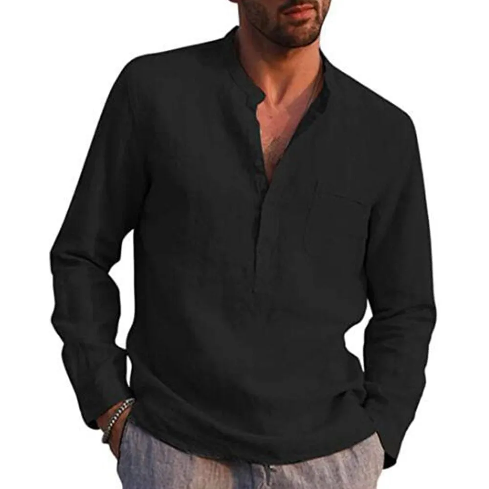 Casual Beach Style Linen Shirt