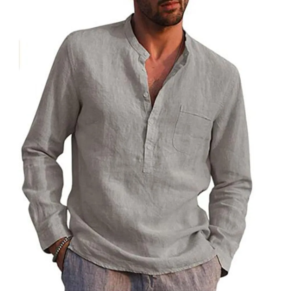 Casual Beach Style Linen Shirt