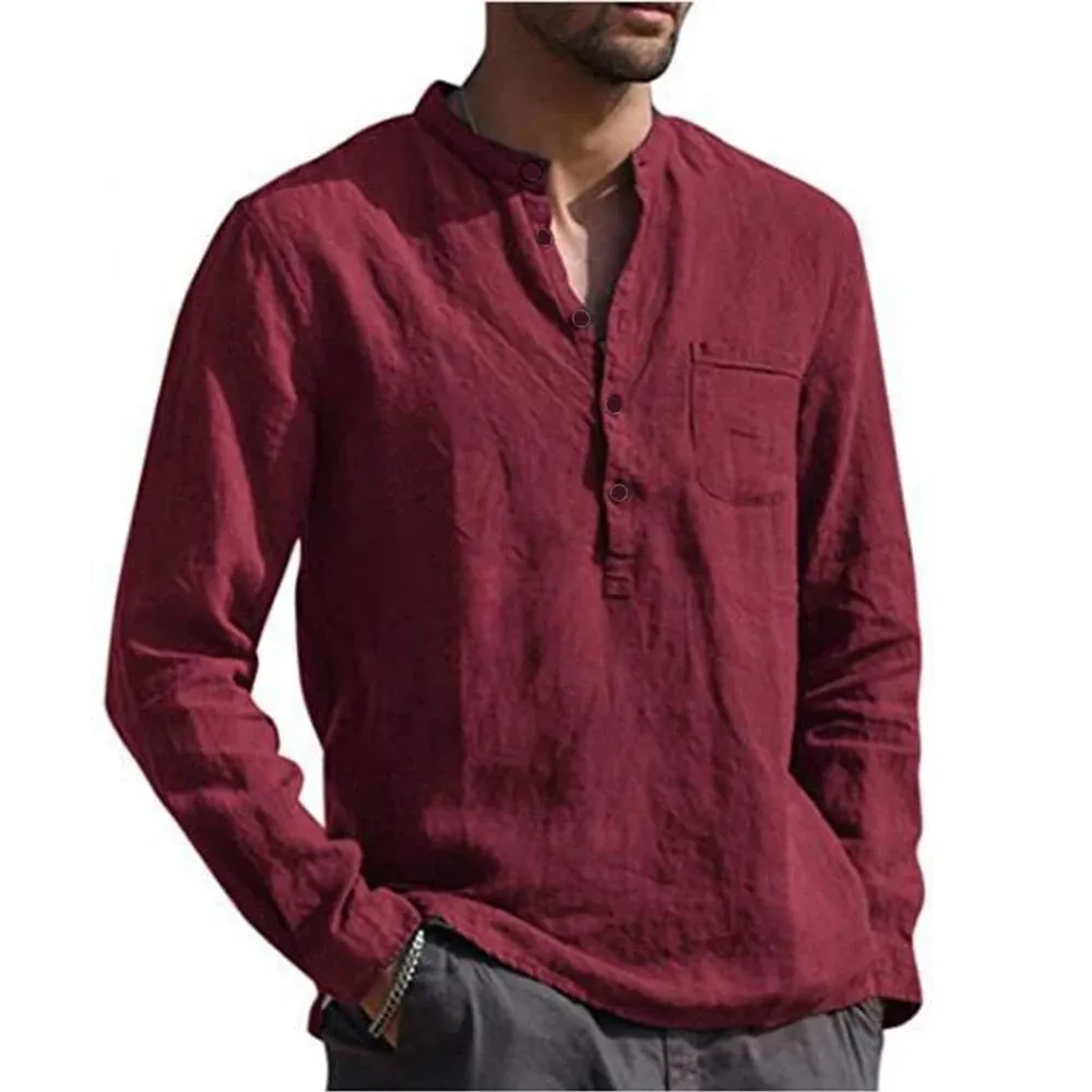 Casual Beach Style Linen Shirt