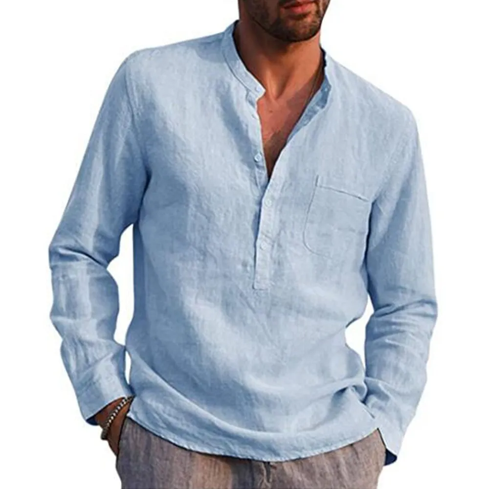 Casual Beach Style Linen Shirt