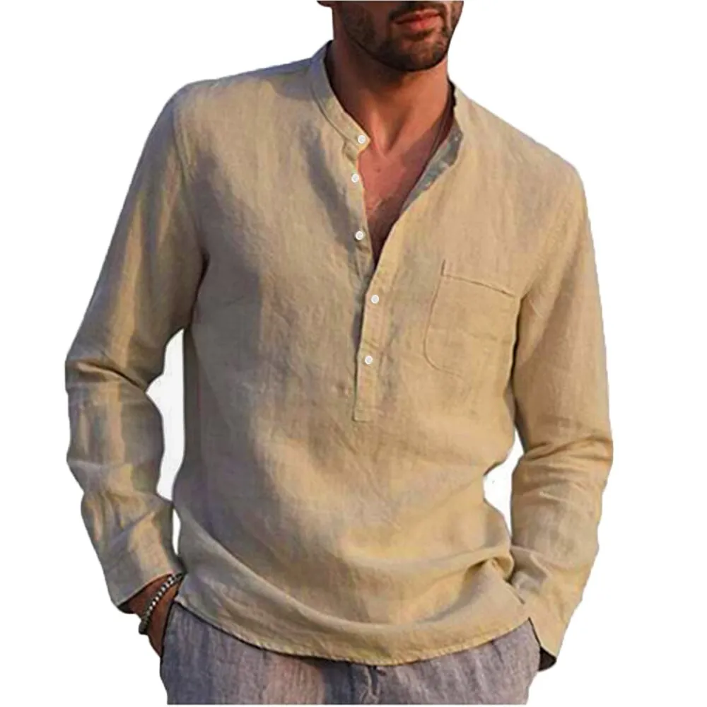 Casual Beach Style Linen Shirt