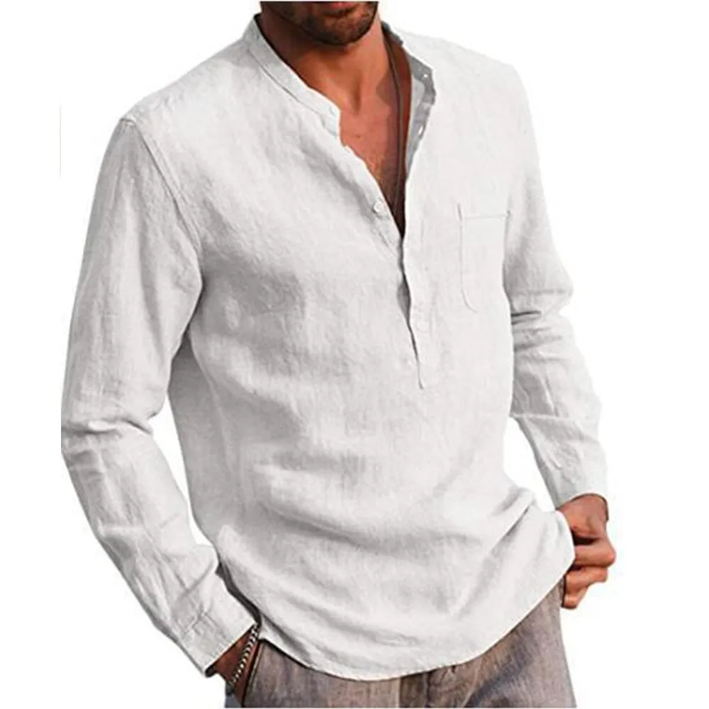 Casual Beach Style Linen Shirt