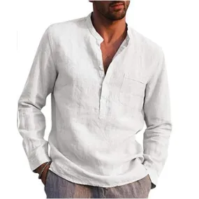 Casual Beach Style Linen Shirt