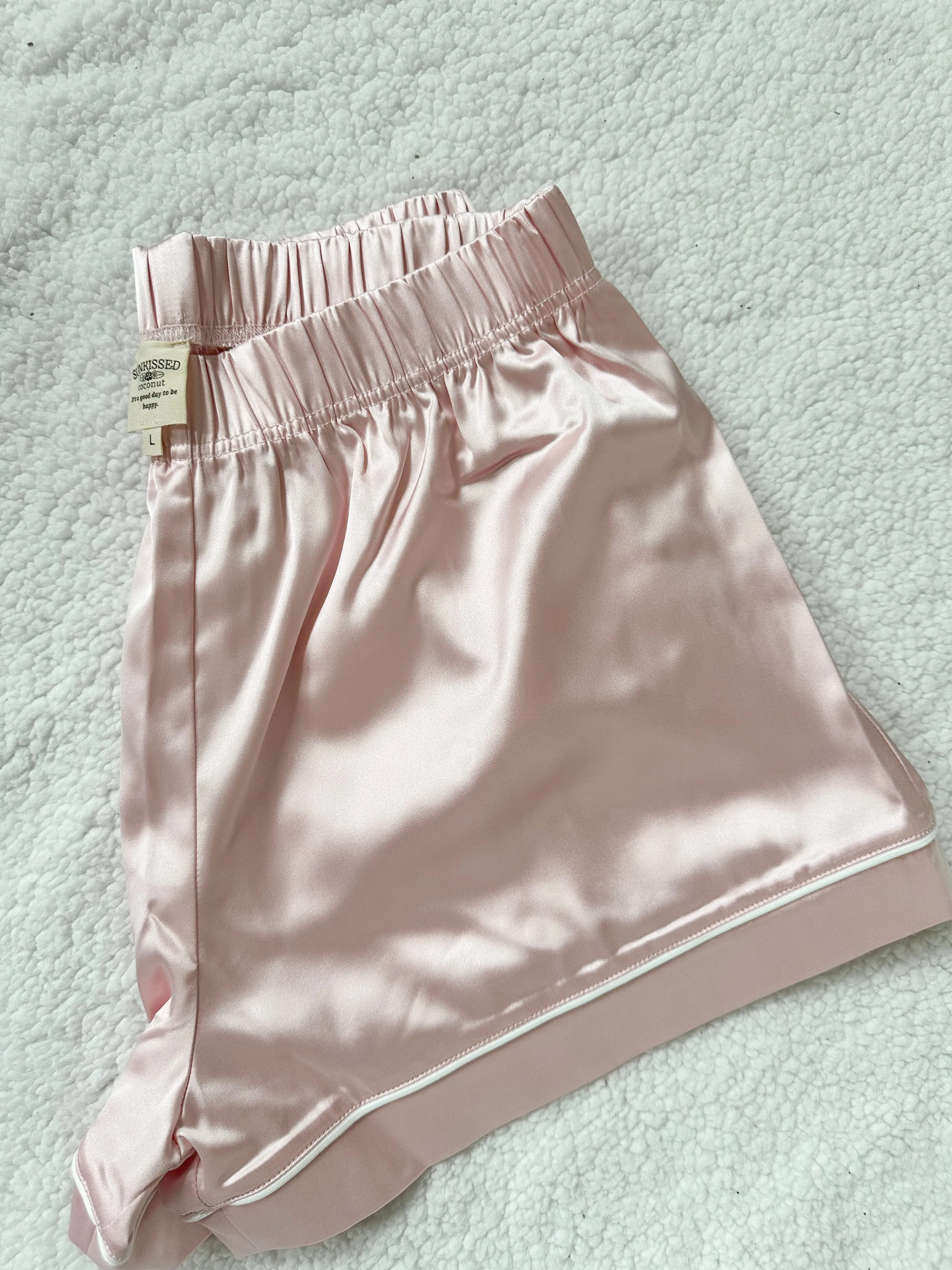 Champagne Pink Pajama Shorts