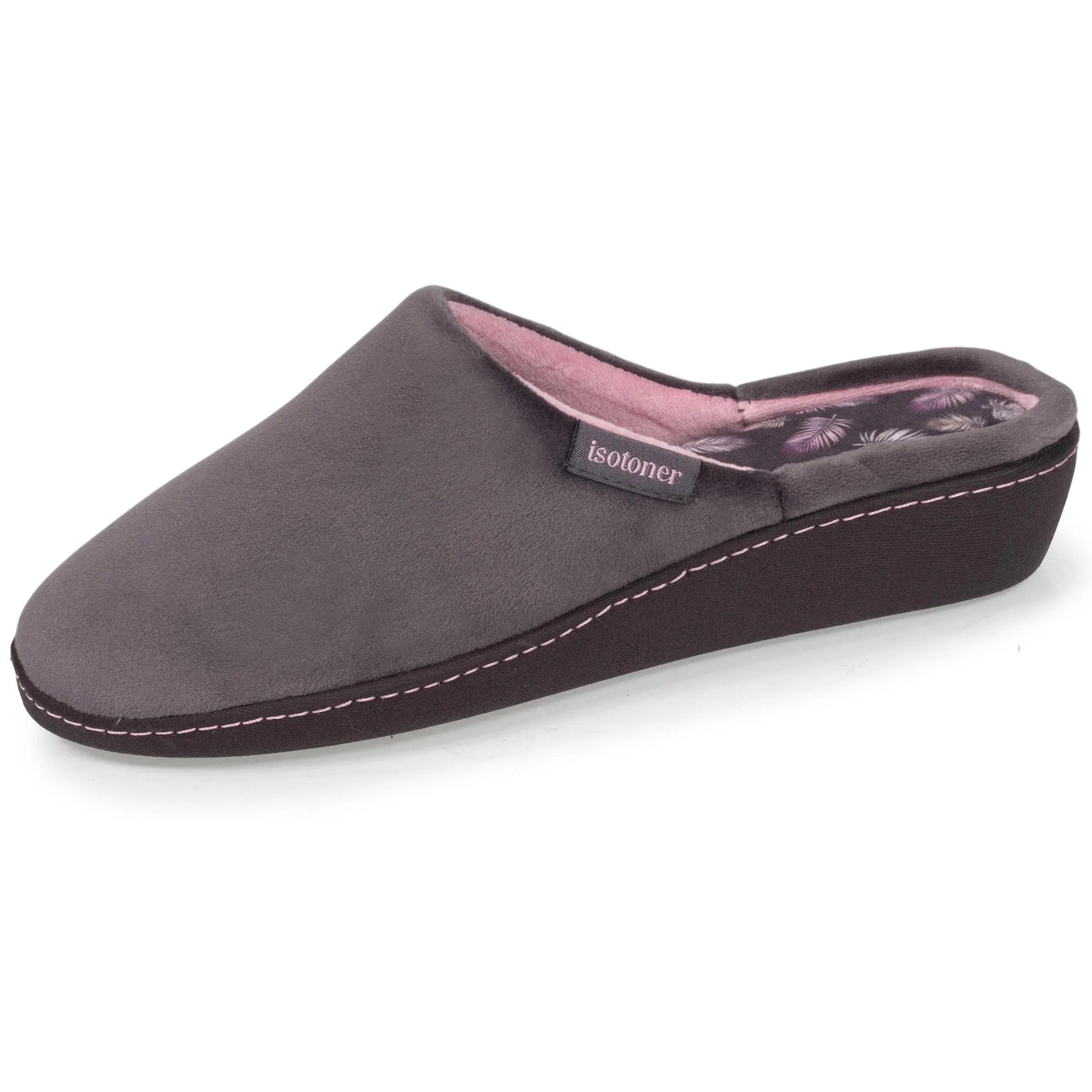 Chaussons mules talon Femme Gris foncé