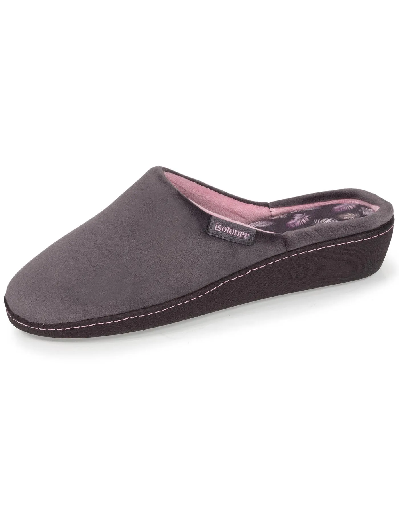 Chaussons mules talon Femme Gris foncé