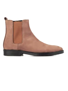 Chelsea Boots With Zipper - Cinnamon Brown Nubuck Leather (Crepe Sole)