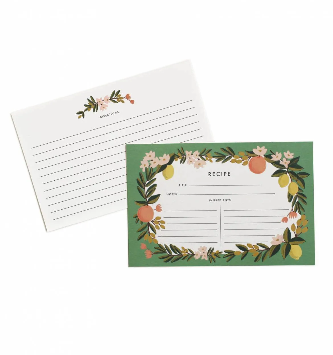 Citrus Floral Recipe Cards