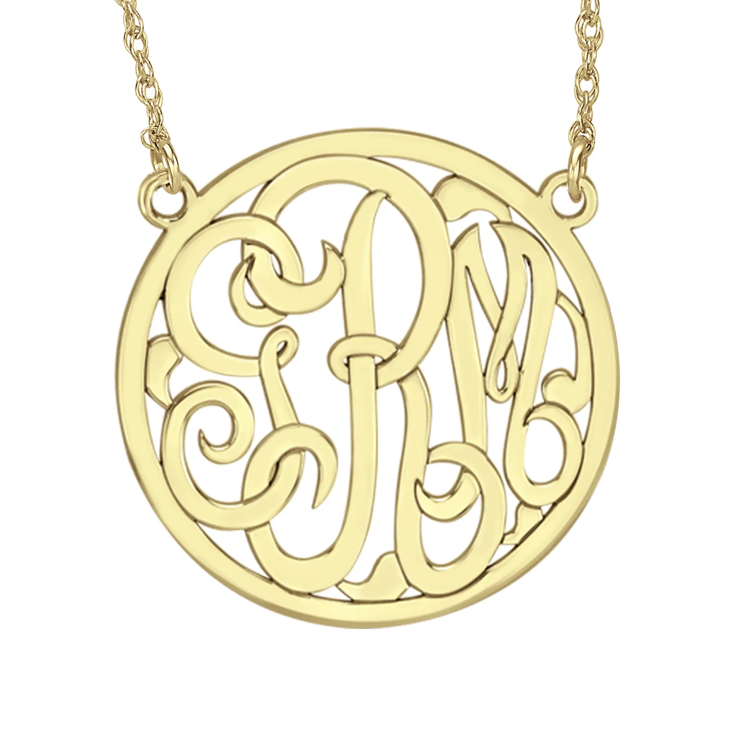 Classic Bordered Monogram Necklace