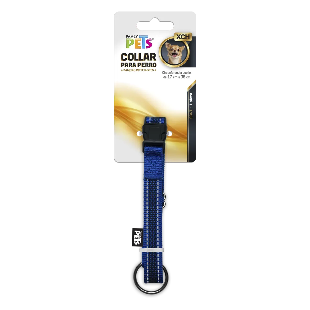 COLLAR XCH C/ULTRA GRIP Y BANDAS REFLEJANTES AZUL FL8717