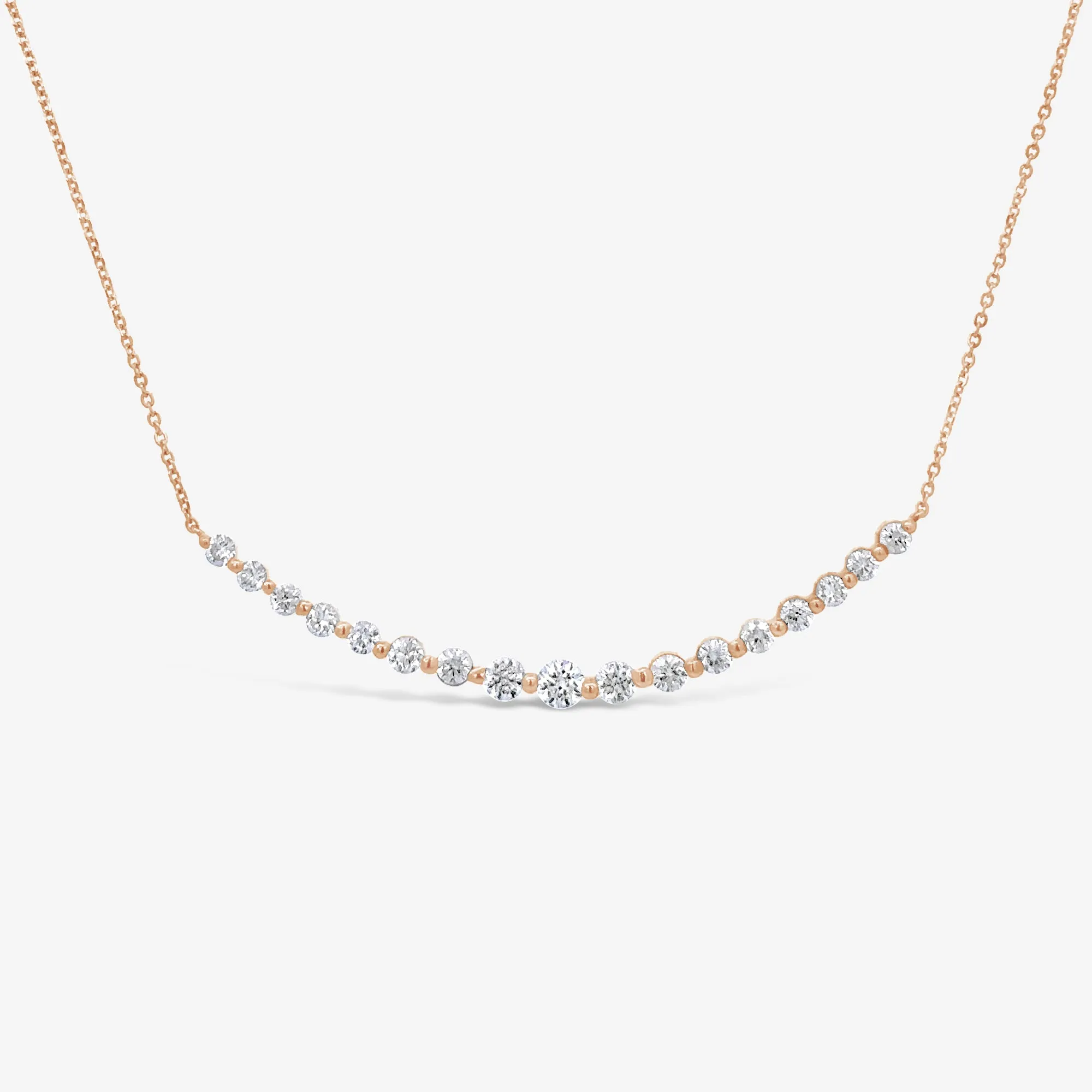 Curved Diamond Bar Necklace