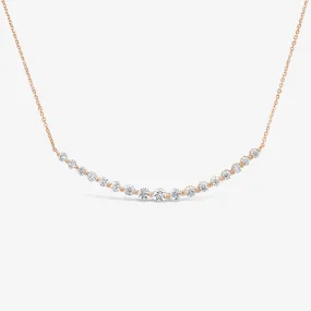 Curved Diamond Bar Necklace