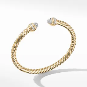 David Yurman 5MM Cable Bracelet in 18K Yellow with Diamonds