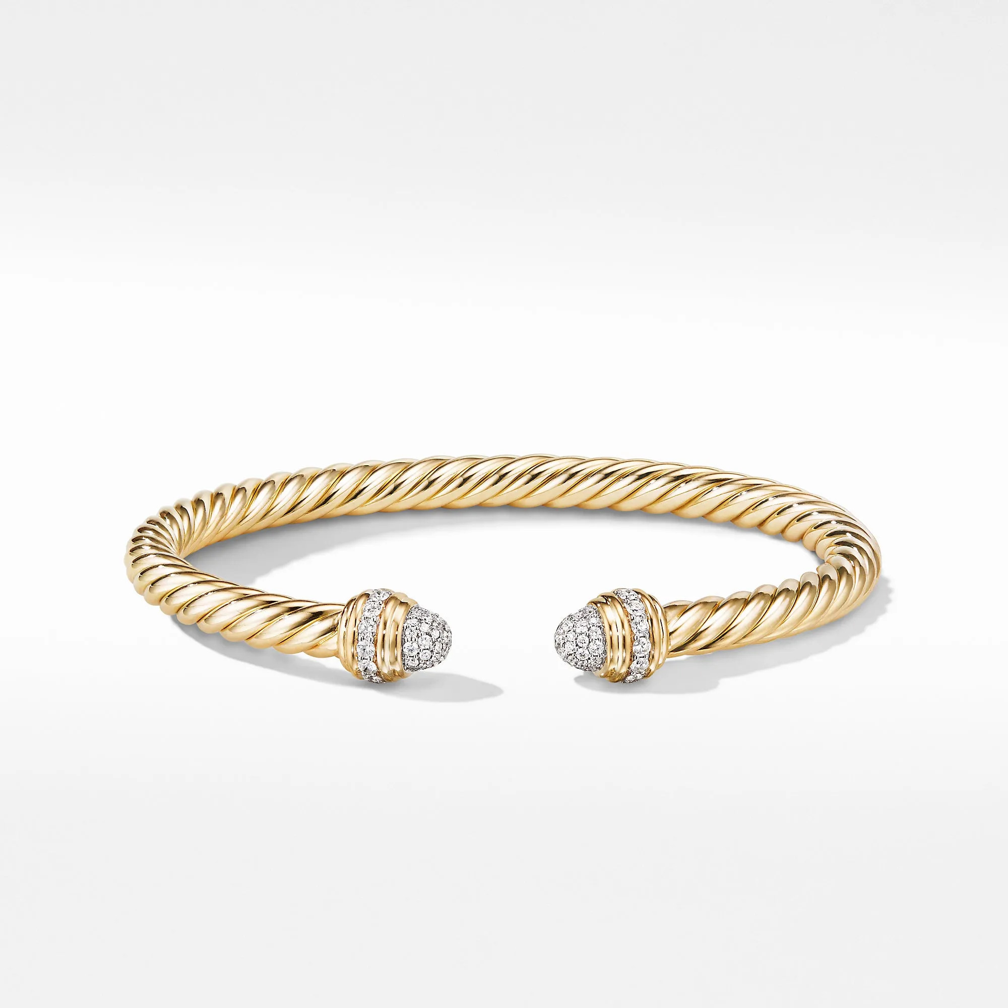 David Yurman 5MM Cable Bracelet in 18K Yellow with Diamonds