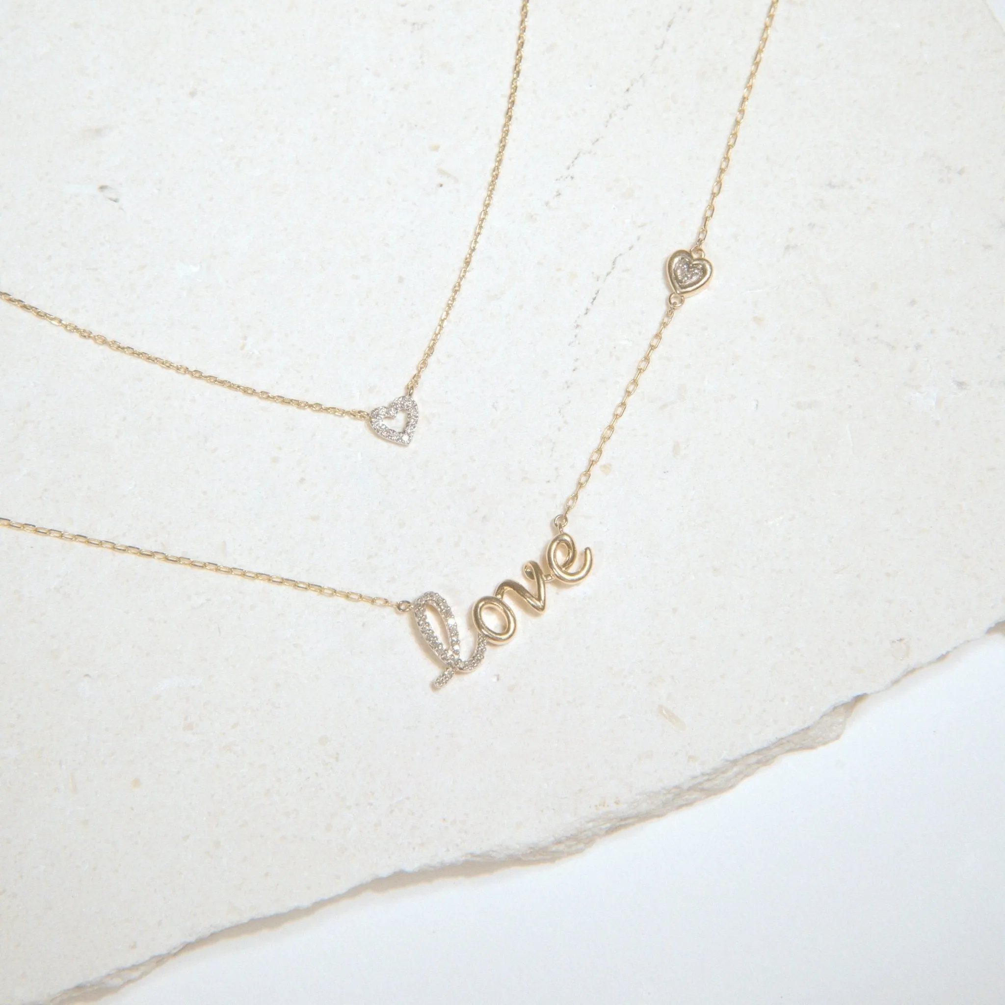 Diamond Heart Station Necklace