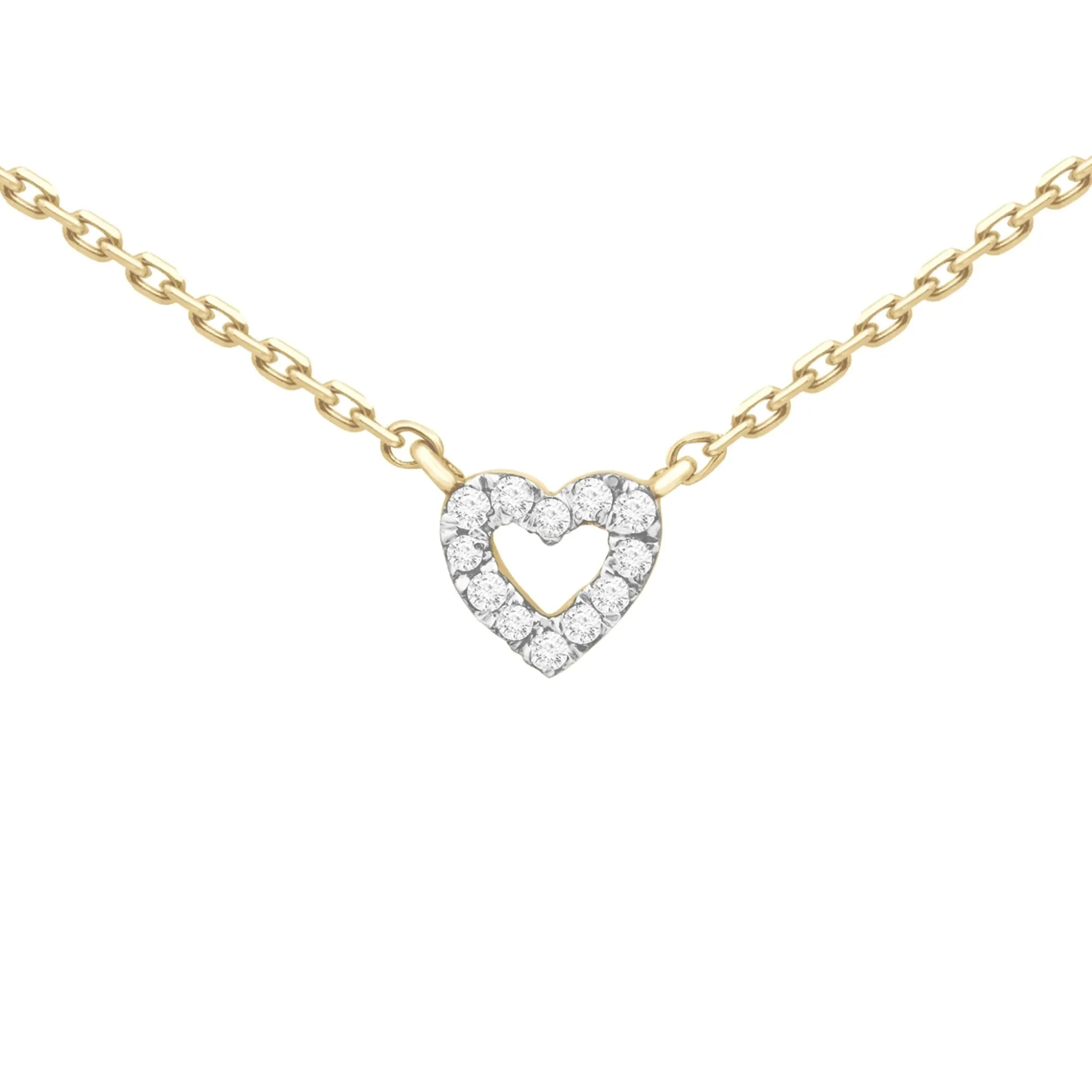 Diamond Heart Station Necklace