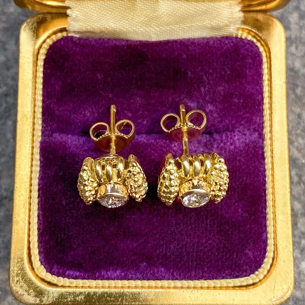 Estate Diamond Earrings, Old European 0.45ctw.