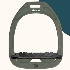 Flex-On Limited Edition Green Composite Inclined Ultra Grip Stirrups - Olive/Black/Olive