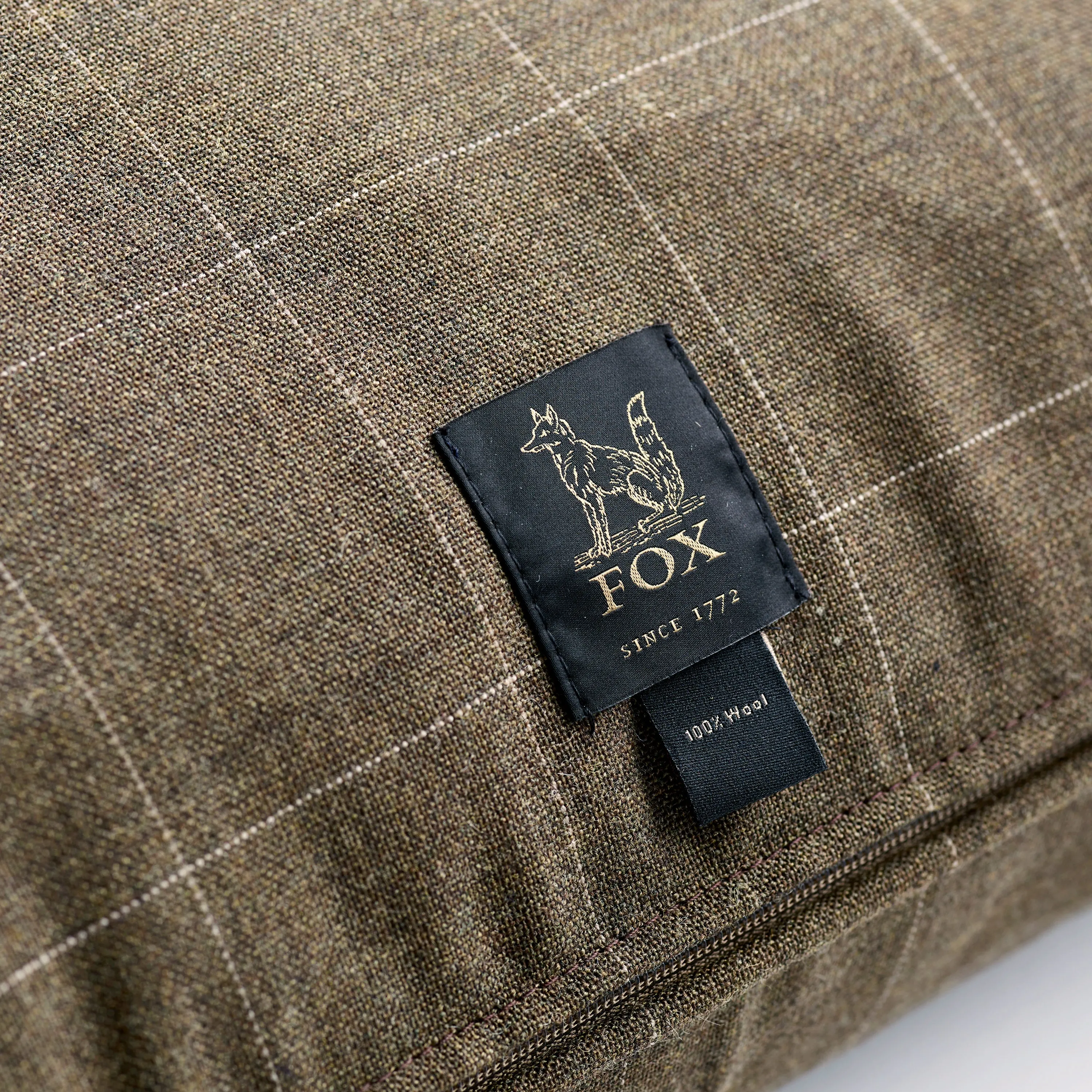 Fox Olive Fine Windowpane Cushion Cover