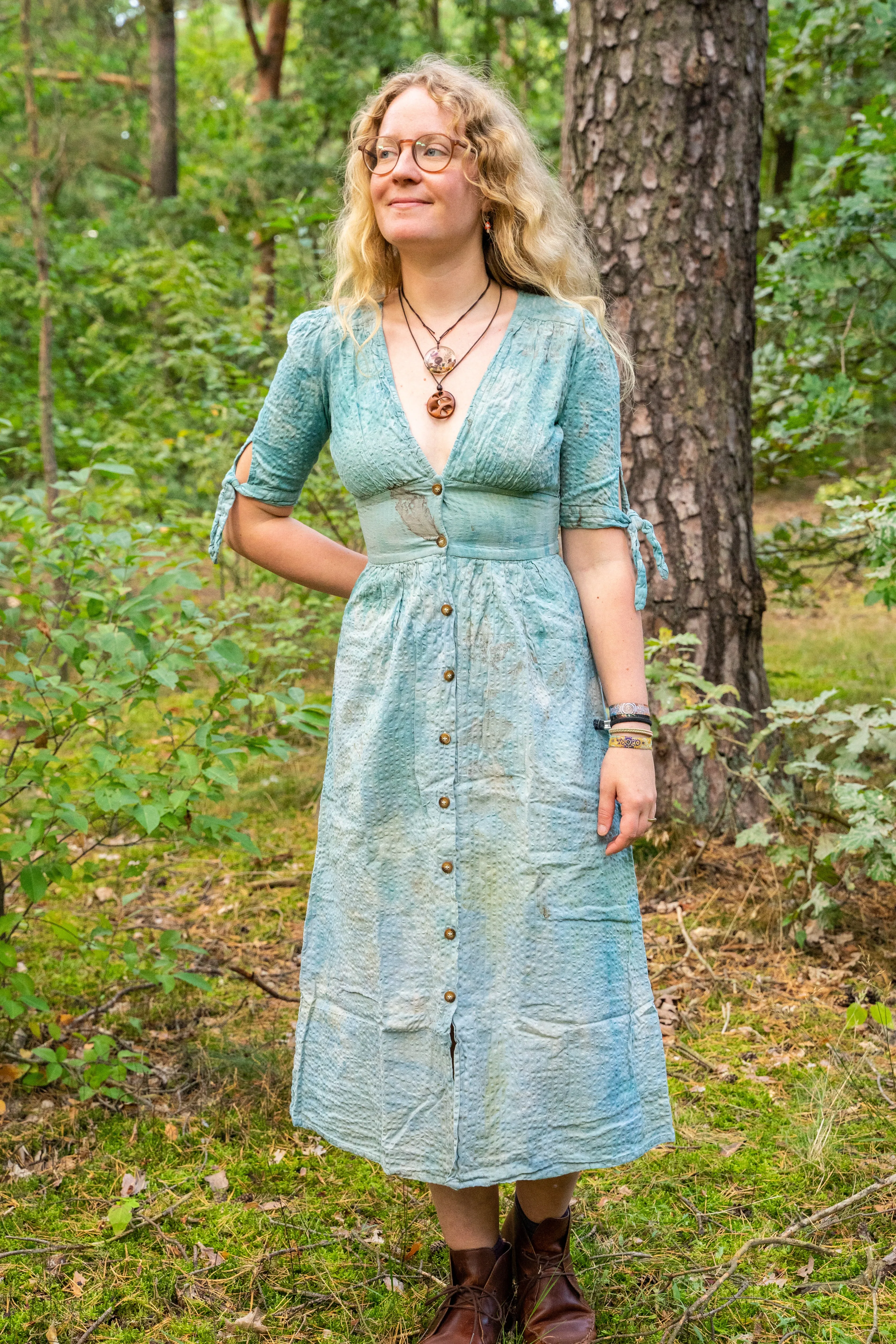 Gr. 34 - Kleid im Blättertraum